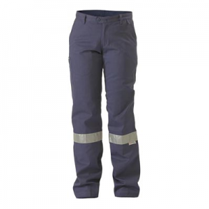 TROUSERS DRILL WOMENS BISLEY W/ 3M TAPE NAVY 10